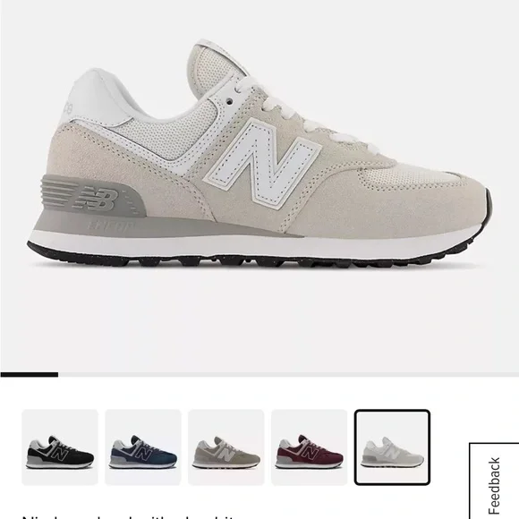 New Balance 574 Core Sneakers in Nimbus Cloud with NB white Women size 8 - Picture 3 of 15